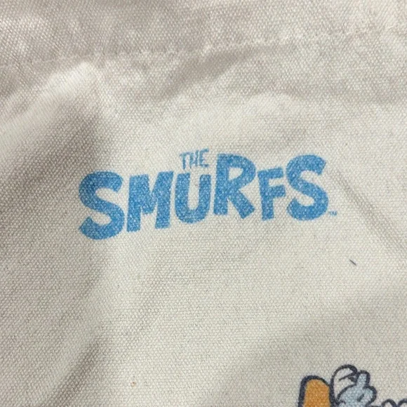 🌈The Smurfs Canvas Tote Bag - Beige with Colorful Print - Picture 2 of 6